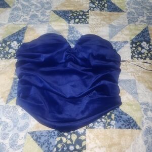 Royal Blue Suede "Heart" Corset